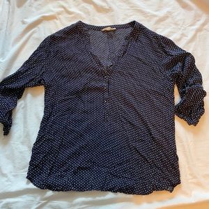 Blue blouse with polka dots